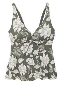 S.OLIVER Bügel-Tankini-Top Tankini Oberteil Damen oliv-creme