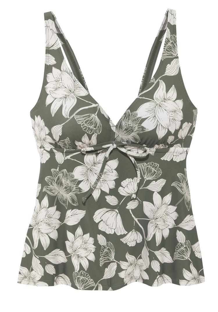 S.OLIVER S.OLIVER B&uuml;gel-Tankini-Top Bikini Oberteil Damen - oliv-creme - 0 | SportScheck