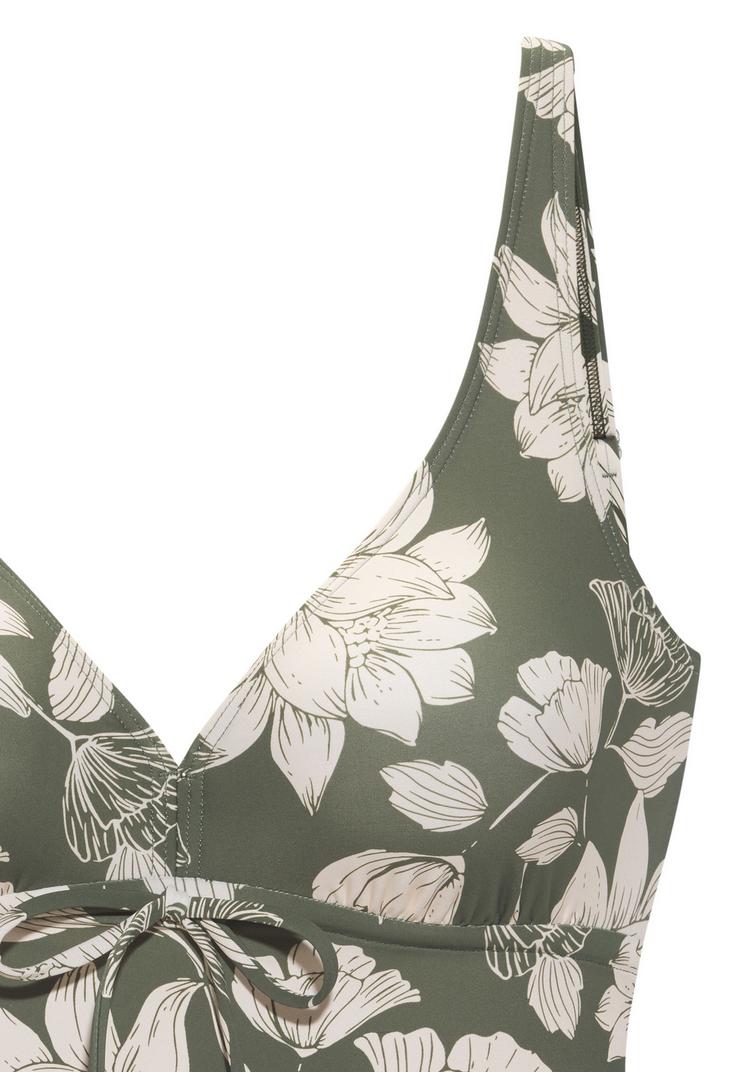 S.OLIVER S.OLIVER B&uuml;gel-Tankini-Top Bikini Oberteil Damen - oliv-creme - 1 | SportScheck