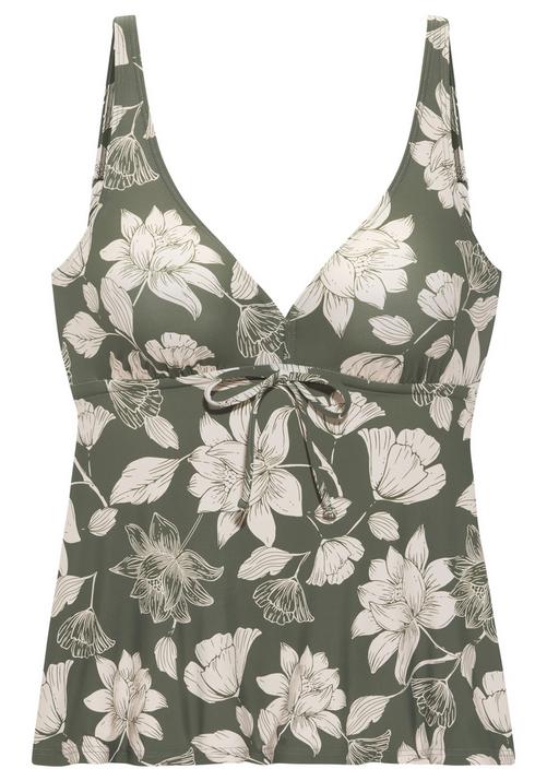 Rückansicht von S.OLIVER Bügel-Tankini-Top Tankini Oberteil Damen oliv-creme