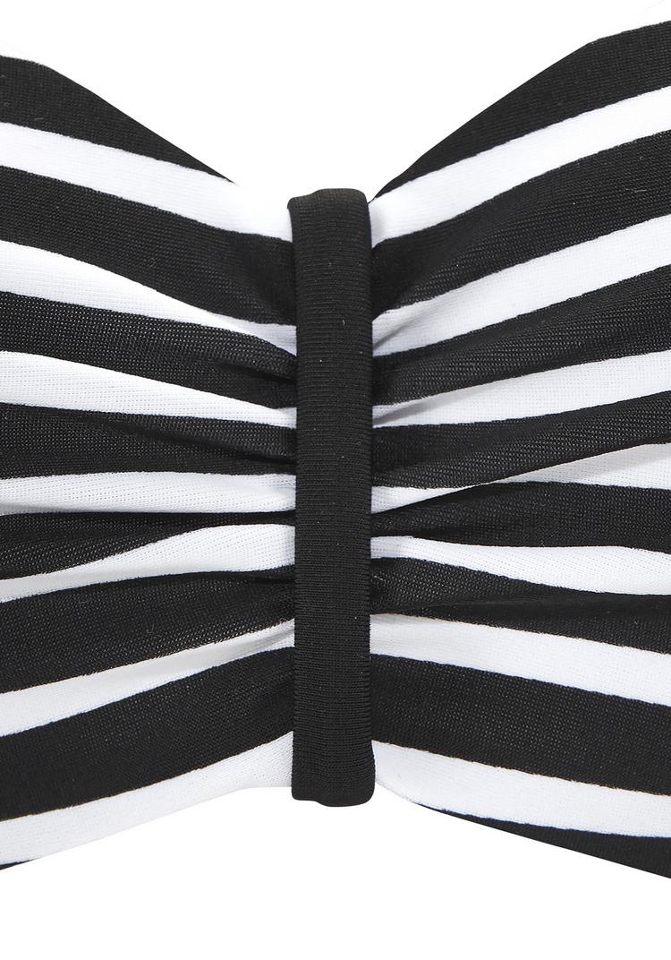 VENICE BEACH VENICE BEACH Bandeau-Bikini-Top Bikini Oberteil Damen - schwarz-wei&szlig; - 5 | SportScheck