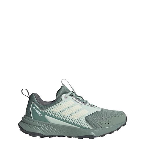 Rückansicht von adidas Tracefinder Trailrunning-Schuh Trailrunning Schuhe Damen Silver Green / Off White / Preloved Fig