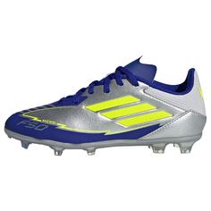 adidas F50 League Messi Kids FG/MG Fußballschuh Fußballschuhe Kinder Silver Metallic / Solar Yellow / Lucid Blue