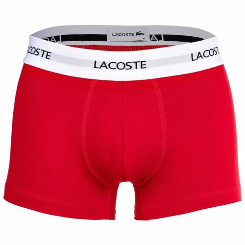 Rückansicht von Lacoste Boxershort Hipster Herren Rot/Blau/Schwarz