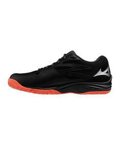 Rückansicht von Mizuno Weiß Hallenschuhe schwarz