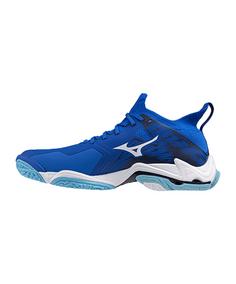 Rückansicht von Mizuno Hallenschuhe Herren blau