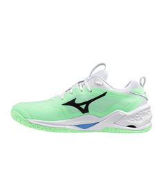 Rückansicht von Mizuno Weiß Hallenschuhe Herren gruen