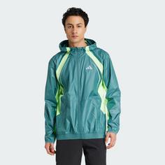 Rückansicht von adidas Tech Apparel Windbreaker Windbreaker Herren Preloved Teal / Lime Burst