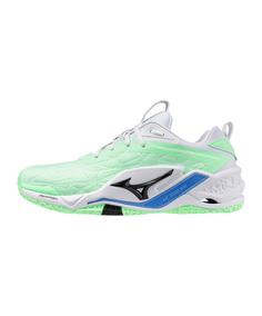 Rückansicht von Mizuno Weiß Hallenschuhe Herren gruen