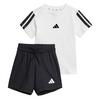 adidas Essentials Kids T-Shirt-Set Trainingsanzug Kinder - White / Black