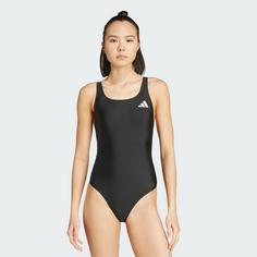 Rückansicht von adidas Badeanzug mit V-förmigem Rückendesign Badeanzug Damen Black