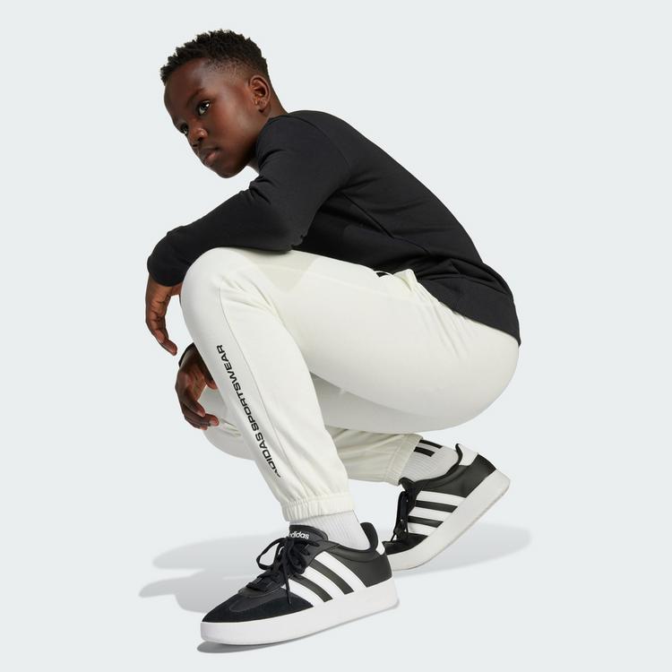 adidas adidas adidas Slogan Fleece-Hose Stoffhose Kinder - Off White - 1 | SportScheck