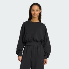 Rückansicht von adidas Weiches Lux Loose Sweatshirt Sweatshirt Damen Black