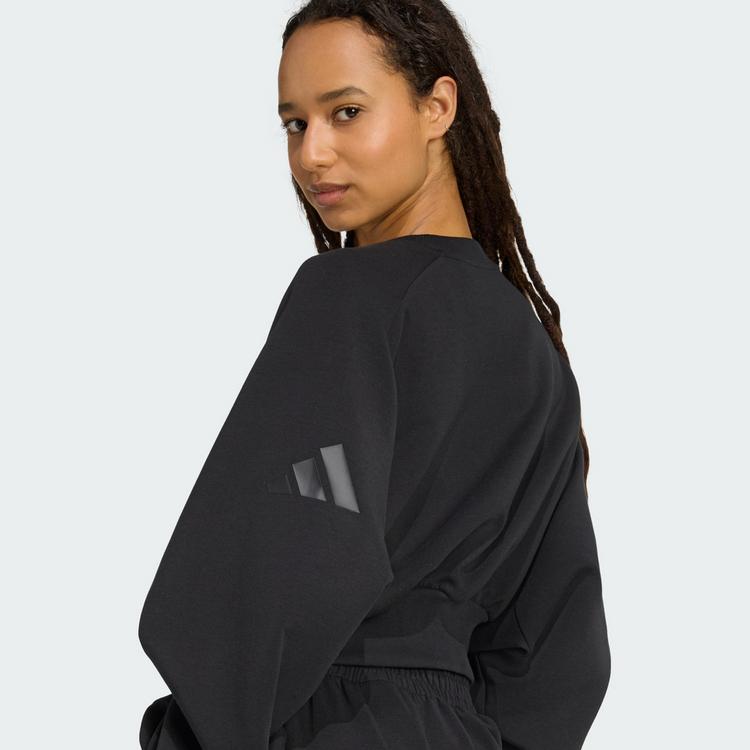 adidas adidas Soft Lux Sweatshirt, locker geschnitten Sweatshirt Damen - Black - 0 | SportScheck