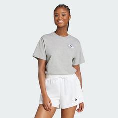 Rückansicht von adidas Farmers Market Graphic T-Shirt T-Shirt Damen Medium Grey Heather