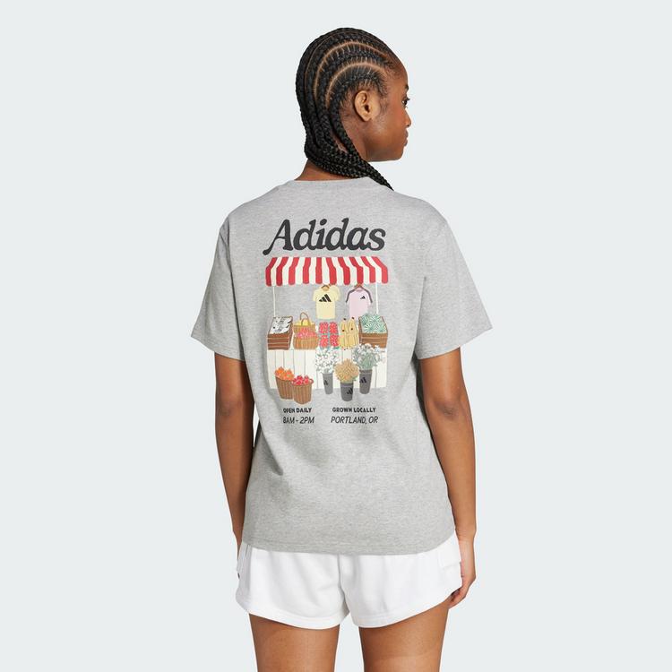adidas adidas Farmers Market Graphic T-Shirt T-Shirt Damen - Medium Grey Heather - 1 | SportScheck