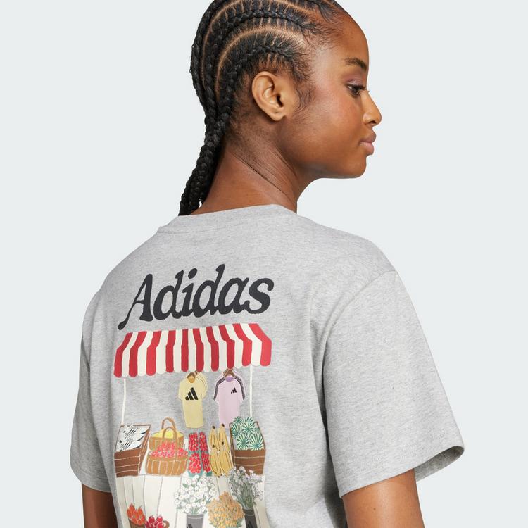 adidas adidas Farmers Market Graphic T-Shirt T-Shirt Damen - Medium Grey Heather - 1 | SportScheck