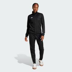 Rückansicht von adidas Tiro 25 Essentials Trainingsanzug Trainingsanzug Damen Black / White