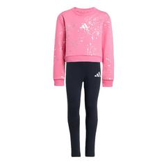 adidas Little Girls Everyday Glam Set Kinder Trainingsanzug Kinder Pink Fusion / Silver Metallic