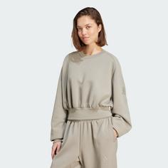 Rückansicht von adidas Weiches Lux Loose Sweatshirt Sweatshirt Damen Silver Pebble
