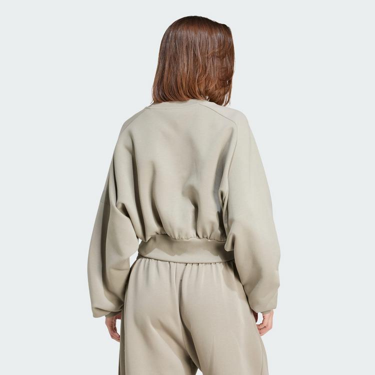 adidas adidas Soft Lux Sweatshirt, locker geschnitten Sweatshirt Damen - Silver Pebble - 1 | SportScheck