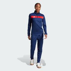 Rückansicht von adidas Tiro 25 Essentials Trainingsanzug Trainingsanzug Damen Team Navy / Red
