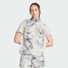 Rückansicht von adidas Own The Run Spray Dye Weste Outdoorweste Damen Orbit Grey / Black