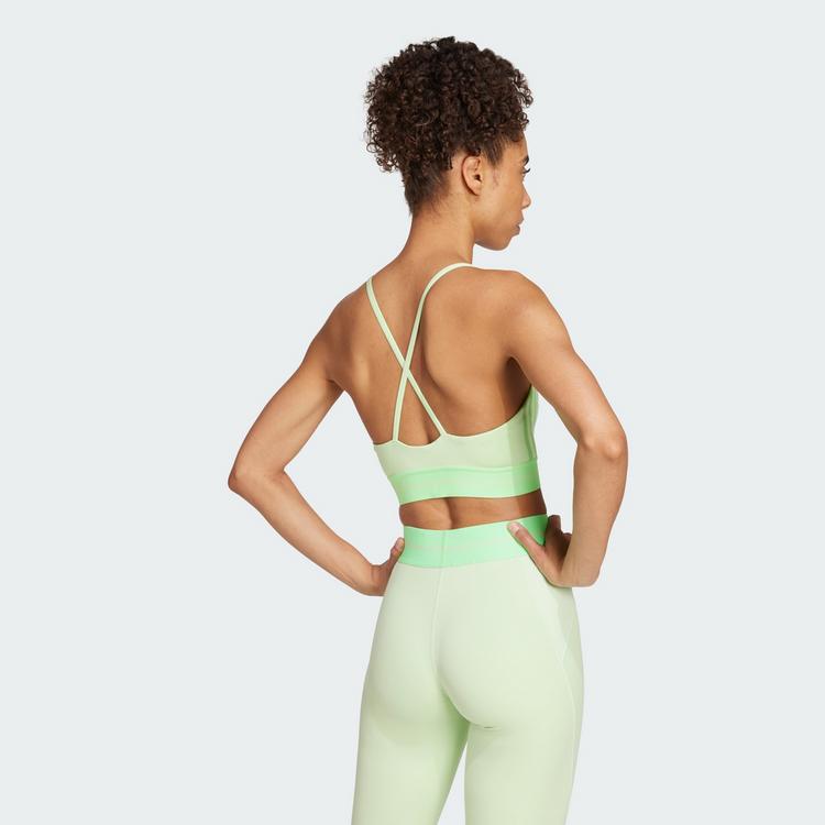 adidas adidas Hyperglam Rib Sport-BH BH Damen - Semi Green Spark / Lime Burst - 1 | SportScheck