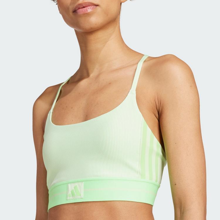 adidas adidas Hyperglam Rib Sport-BH BH Damen - Semi Green Spark / Lime Burst - 1 | SportScheck