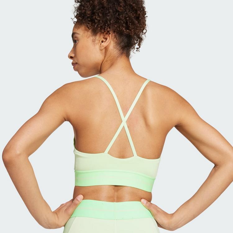 adidas adidas Hyperglam Rib Sport-BH BH Damen - Semi Green Spark / Lime Burst - 2 | SportScheck