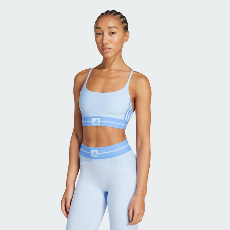 adidas adidas Hyperglam Rib Sport-BH BH Damen - Glow Blue / Blue Fusion - 0 | SportScheck