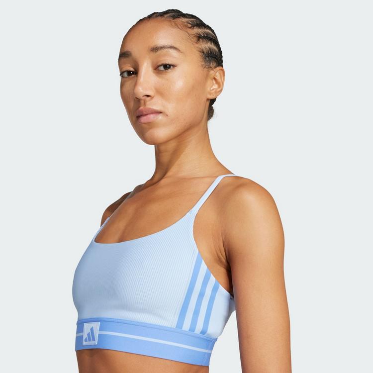 adidas adidas Hyperglam Rib Sport-BH BH Damen - Glow Blue / Blue Fusion - 1 | SportScheck