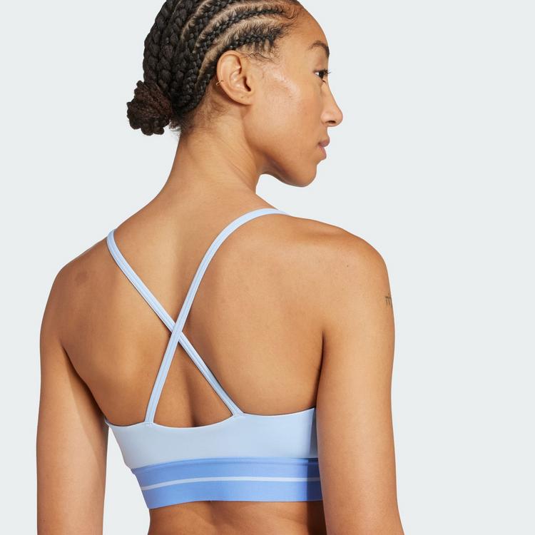 adidas adidas Hyperglam Rib Sport-BH BH Damen - Glow Blue / Blue Fusion - 2 | SportScheck