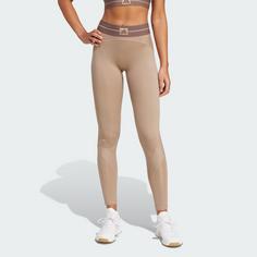 Rückansicht von adidas Hyperglam Rib 1/1 Leggings Leggings Damen Chalky Brown / Earth Strata