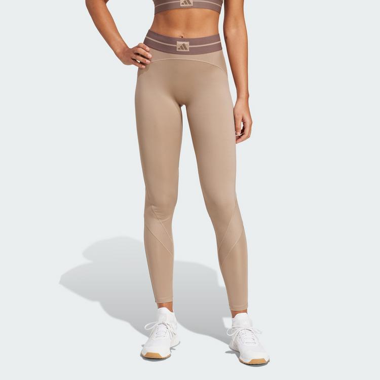 adidas adidas Hyperglam Rib 1/1 Leggings Leggings Damen - Chalky Brown / Earth Strata - 0 | SportScheck