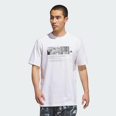 Rückansicht von adidas adidas Basketball Graphic T-Shirt Basketball Shirt Herren White