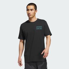 Rückansicht von adidas adidas Basketball Graphic T-Shirt Basketball Shirt Herren Black / Lucid Cyan