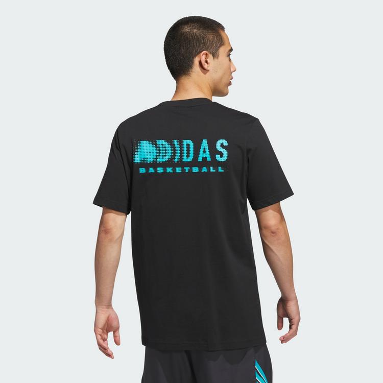 adidas adidas adidas Basketball Grafik T-Shirt Basketball Shirt Herren - Black / Lucid Cyan - 1 | SportScheck