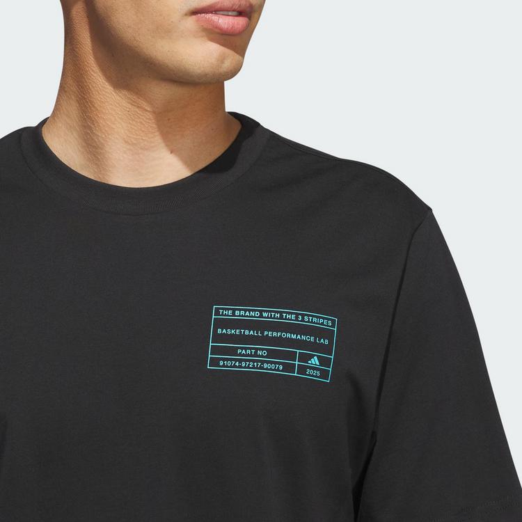 adidas adidas adidas Basketball Grafik T-Shirt Basketball Shirt Herren - Black / Lucid Cyan - 0 | SportScheck