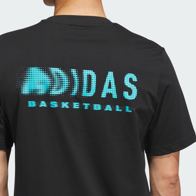 adidas adidas adidas Basketball Grafik T-Shirt Basketball Shirt Herren - Black / Lucid Cyan - 1 | SportScheck