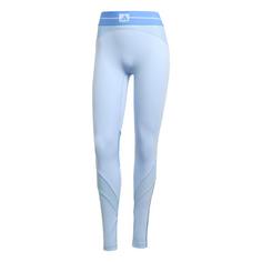 adidas Hyperglam Rib 1/1 Leggings Leggings Damen Glow Blue / Blue Fusion