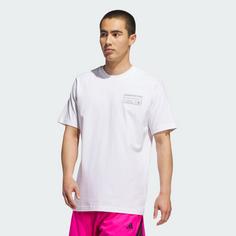 Rückansicht von adidas adidas Basketball Graphic T-Shirt Basketball Shirt Herren White / Black