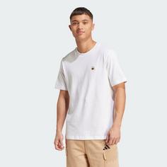 Rückansicht von adidas T-Shirt mit Hund und Hoop Motiv T-Shirt Herren White