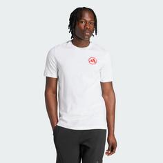 Rückansicht von adidas Football Sticker Graphic T-Shirt Funktionsshirt Herren White