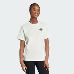 Rückansicht von adidas Tiro Floral Graphic T-Shirt T-Shirt Damen Off White