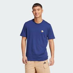 Rückansicht von adidas T-Shirt mit Hund und Hoop Motiv T-Shirt Herren Dark Blue