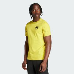 Rückansicht von adidas Football Sticker Graphic T-Shirt Funktionsshirt Herren Yellow