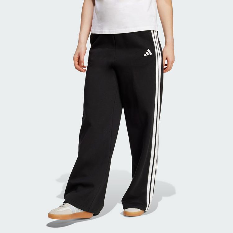 adidas adidas adidas 3-Streifen Wide Fleecehose Trainingshose Damen - Black - 0 | SportScheck