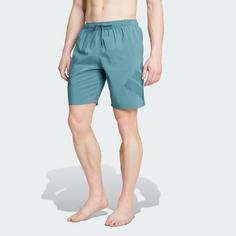 Rückansicht von adidas Big Bars Shorts, 8 Zoll Badeshorts Herren Preloved Teal / Aurora Ivy