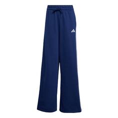 adidas adidas 3-Streifen Weite Fleecehose Trainingshose Damen Dark Blue